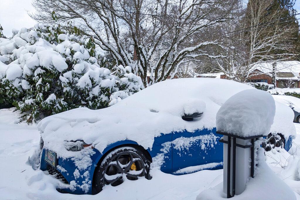 Car stuck in the snow